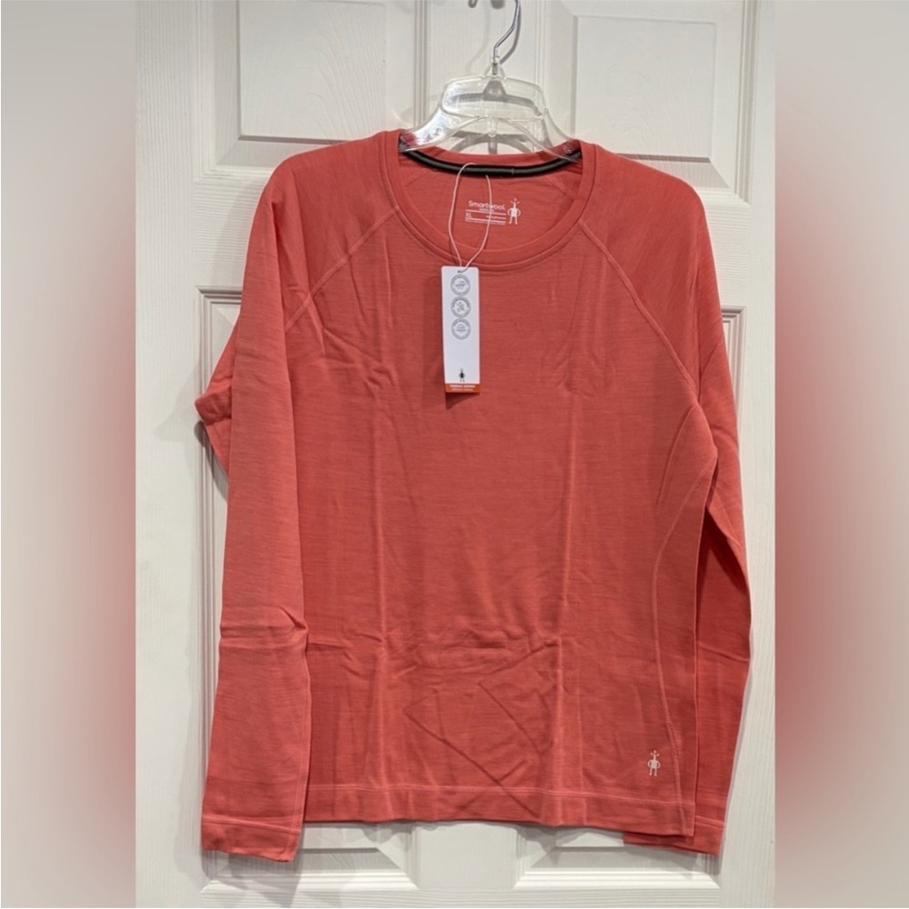 SmartWool Women's XL Merino 250 Base Layer Top Long Sleeve Tee NWT Sunset Coral